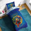 Sunny Side Up Bluey & Friends Toddler Comforter Set – 4 Piece Preschool Bedding Includes Comforter, Sheets & Pillow Cover – Super Soft Microfiber Bed Set(Blue – Iron Man & His Awesome Friends)