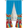 Sunny Side Up Window Curtains for Kids Bedroom 4-Piece Drape Set with 2 Tiebacks, Teal – Bluey, 42″ W x 63″ L (Pack of 2)(Blue – Cars)