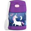 THERMOS FUNTAINER Insulated Food Jar, 10 Ounce, Kid Friendly Food Jar with Foldable Spoon, Bluey(Space Unicorn)