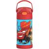 THERMOS FUNTAINER Water Bottle with Straw – 12 Ounce – Kids Stainless Steel Vacuum Insulated Water Bottle with Lid, Bluey(Cars)
