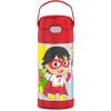 THERMOS FUNTAINER Water Bottle with Straw – 12 Ounce – Kids Stainless Steel Vacuum Insulated Water Bottle with Lid, Bluey(Ryan’s World)
