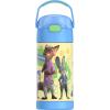 THERMOS FUNTAINER Water Bottle with Straw – 12 Ounce – Kids Stainless Steel Vacuum Insulated Water Bottle with Lid, Bluey(Zootopia 2)