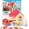 Tile Town Bluey Heeler Family Home 52-Piece Magnetic Tile Playset, Interactive STEM Magnetic Tiles Toys, Includes Bluey & Bingo Figures, Action Tiles(Heeler Home with Vehicle)