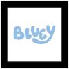 Trends International Gallery Pops Bluey – Logo Wall Art, White Framed Version, 12” x 12”(Black Framed Version)