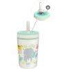 Zak Designs Bluey Kelso Toddler Cups For Travel or At Home, 12oz Vacuum Insulated Stainless Steel Sippy Cup With Leak-Proof Design is Perfect For Kids (Bluey, Bingo, Grandad Mort)(Safari)