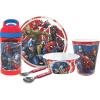 Zak Designs Bluey Kids Dinnerware Gift Set Includes Plate, Bowl, Tumbler, Water Bottle, and Utensil Tableware, Made of Durable Material and Perfect for Kids (6 Piece Gift Set, BPA-Free)(Marvel Universe – 6pcs)