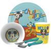 Zak Designs Bluey Kids Dinnerware Gift Set Includes Plate, Bowl, Tumbler, Water Bottle, and Utensil Tableware, Made of Durable Material and Perfect for Kids (6 Piece Gift Set, BPA-Free)(Mickey Mouse Rainbow – 5pcs)