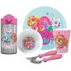 Zak Designs Bluey Kids Dinnerware Gift Set Includes Plate, Bowl, Tumbler, Water Bottle, and Utensil Tableware, Made of Durable Material and Perfect for Kids (6 Piece Gift Set, BPA-Free)(PAW Patrol Gilrs- 6pcs)