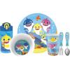 Zak Designs Bluey Kids Dinnerware Gift Set Includes Plate, Bowl, Tumbler, Water Bottle, and Utensil Tableware, Made of Durable Material and Perfect for Kids (6 Piece Gift Set, BPA-Free)(Baby Shark – 6pcs)
