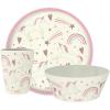 Zak Designs Bluey Kids Dinnerware Set 3 Pieces, Durable and Sustainable Melamine Bamboo Plate, Bowl, and Tumbler are Perfect For Dinner Time With Family (Bluey, Bingo, Bandit, Chilli)(Fanciful Unicorn)
