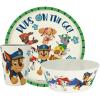 Zak Designs Bluey Kids Dinnerware Set 3 Pieces, Durable and Sustainable Melamine Bamboo Plate, Bowl, and Tumbler are Perfect For Dinner Time With Family (Bluey, Bingo, Bandit, Chilli)(PAW Patrol (Chase  Marshall  Skye))