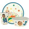 Zak Designs Bluey Kids Dinnerware Set 3 Pieces, Durable and Sustainable Melamine Bamboo Plate, Bowl, and Tumbler are Perfect For Dinner Time With Family (Bluey, Bingo, Bandit, Chilli)(CoComelon)