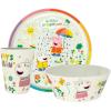 Zak Designs Bluey Kids Dinnerware Set 3 Pieces, Durable and Sustainable Melamine Bamboo Plate, Bowl, and Tumbler are Perfect For Dinner Time With Family (Bluey, Bingo, Bandit, Chilli)(Peppa Pig)