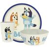 Zak Designs Bluey Kids Dinnerware Set 3 Pieces, Durable and Sustainable Melamine Bamboo Plate, Bowl, and Tumbler are Perfect For Dinner Time With Family (Bluey, Bingo, Bandit, Chilli)(Bluey)