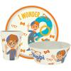 Zak Designs Bluey Kids Dinnerware Set 3 Pieces, Durable and Sustainable Melamine Bamboo Plate, Bowl, and Tumbler are Perfect For Dinner Time With Family (Bluey, Bingo, Bandit, Chilli)(Blippi)