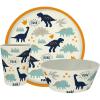 Zak Designs Bluey Kids Dinnerware Set 3 Pieces, Durable and Sustainable Melamine Bamboo Plate, Bowl, and Tumbler are Perfect For Dinner Time With Family (Bluey, Bingo, Bandit, Chilli)(Zaksaurus)