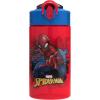 Zak Designs Bluey Sage Kids Water Bottle For School or Travel, 16oz Durable Plastic Water Bottle With Straw, Handle, and Leak-Proof, Pop-Up Spout Cover (Bluey & Bingo)(Spiderman)