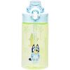 Zak Designs Bluey Sage Kids Water Bottle For School or Travel, 16oz Durable Plastic Water Bottle With Straw, Handle, and Leak-Proof, Pop-Up Spout Cover (Bluey & Bingo)(Bluey (Bluey & Bingo))