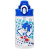 Zak Designs Bluey Sage Kids Water Bottle For School or Travel, 16oz Durable Plastic Water Bottle With Straw, Handle, and Leak-Proof, Pop-Up Spout Cover (Bluey & Bingo)(Sonic the Hedgehog (Sonic  Eggman))