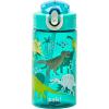 Zak Designs Bluey Sage Kids Water Bottle For School or Travel, 16oz Durable Plastic Water Bottle With Straw, Handle, and Leak-Proof, Pop-Up Spout Cover (Bluey & Bingo)(Dinosaur)