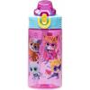 Zak Designs Bluey Sage Kids Water Bottle For School or Travel, 16oz Durable Plastic Water Bottle With Straw, Handle, and Leak-Proof, Pop-Up Spout Cover (Bluey & Bingo)(SuperKitties (Ginny  Sparks  Buddy  Bitsy))