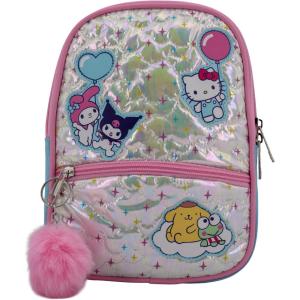 AI ACCESSORY INNOVATIONS Bluey 9” Micro Mini Backpack Purse Featuring a 3D Bluey Glitter Patch with Pom Pom Dangle, Blue(Hello Kitty & Friends)