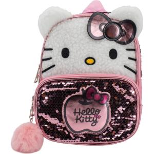 AI ACCESSORY INNOVATIONS Bluey 9” Micro Mini Backpack Purse Featuring a 3D Bluey Glitter Patch with Pom Pom Dangle, Blue(Hello Kitty)