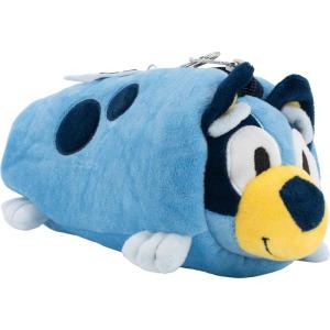 AI ACCESSORY INNOVATIONS Bluey Soft Plush Multi-Function Storage Case, Kids Plush Bag Charm with 3D Features, Blue(Bluey)