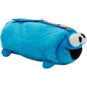 AI ACCESSORY INNOVATIONS Bluey Soft Plush Multi-Function Storage Case, Kids Plush Bag Charm with 3D Features, Blue(Cookie Monster)