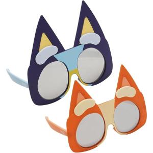 BLUEY Costume Sunglasses | Bluey, Bingo, Bandit, Chilli or Chattermax Costume Accessory | Child and Adult Size(Bluey/Bingo 2 Pack)