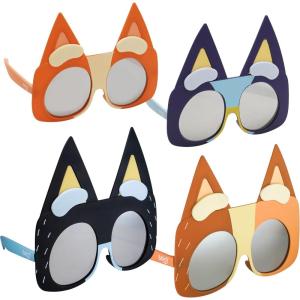 BLUEY Costume Sunglasses | Bluey, Bingo, Bandit, Chilli or Chattermax Costume Accessory | Child and Adult Size(Family 4 Pack)