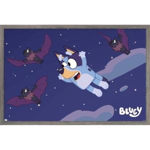 Bluey – Bats Wall Poster, 19L” x 13W”, Premium Unframed Version(Barnwood Framed Version)