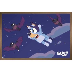 Bluey – Bats Wall Poster, 19L” x 13W”, Premium Unframed Version(Bronze Framed Version)