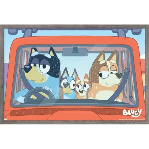 Bluey – Car Ride Wall Poster, 19L” x 13W”, Premium Unframed Version(Barnwood Framed Version)