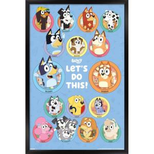 Bluey – Grid Wall Poster, 19L” x 13W”, Premium Unframed Version(Black Framed Version)