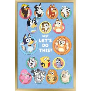 Bluey – Grid Wall Poster, 19L” x 13W”, Premium Unframed Version(Gold Framed Version)