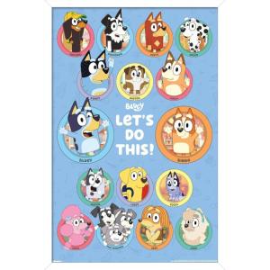 Bluey – Grid Wall Poster, 19L” x 13W”, Premium Unframed Version(White Framed Version)