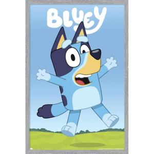 Bluey – Hey Wall Poster, 22.4L” x 14.7W”, Premium Unframed Version(Gray Framed Version)