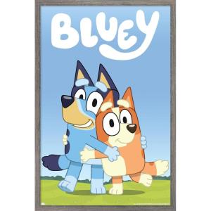 Bluey – Hug Wall Poster, 22.4L” x 14.7W”, Barnwood Framed Version(Barnwood Framed Version)