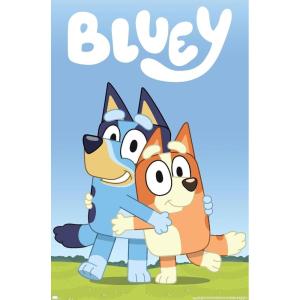 Bluey – Hug Wall Poster, 22.4L” x 14.7W”, Barnwood Framed Version(Unframed Version)