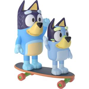 Bluey – Skateboarding 2.5″ & Dad 3.27″ Figures – 2 Pack, Multicolor (13042)