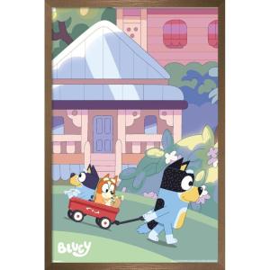 Bluey – Walking Wall Poster, 22.4L” x 14.7W”, Premium Unframed Version(Bronze Framed Version)