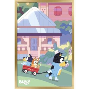 Bluey – Walking Wall Poster, 22.4L” x 14.7W”, Premium Unframed Version(Gold Framed Version)