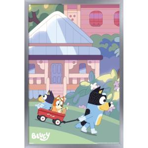 Bluey – Walking Wall Poster, 22.4L” x 14.7W”, Premium Unframed Version(Silver Framed Version)
