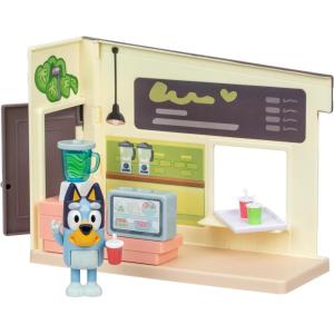 Bluey 2-Sided Treehouse Playset, 11”, Action-Packed Tree Toys Set with 4 Accessories and 2.5” Articulated Figure, Animal Toys for Kids Ages 3+(Juice Bar)