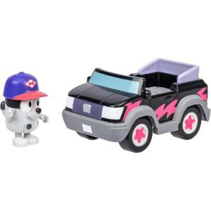 Bluey Basic 4WD Toddler Toy Car, 3” Articulated Figure with Flip-Up Sunnies, Immersive Car Toys for Kids of Age 3+(Pizza Girls & Muffin)