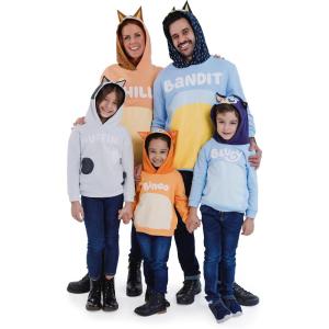 Bluey Bingo Dad Mom Fleece Matching Family Cosplay Pullover Hoodie Infant to Little Kid(Orange  Chilli Mom)