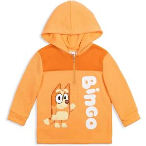 Bluey Bingo Fleece Half Zip Hoodie Toddler to Big Kid(Orange)