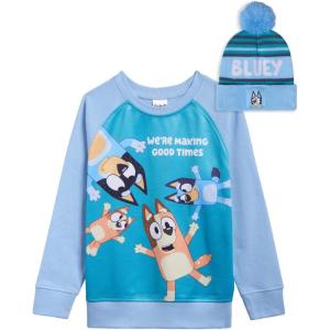 Bluey Bingo Fleece Sweatshirt and Hat Toddler to Little Kid(Bluey / Bingo / Bandit / Chilli)