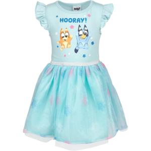 Bluey Bingo Girls Dress Toddler to Big Kid(Blue)